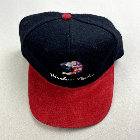 Vintage Woodbury Park Racing Hat Cap Strapback Black Golf Course Museum UK 90s - Picture 2 of 6